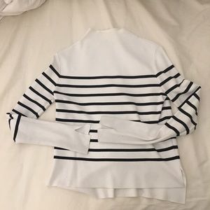White with black stripe knit top. MOVING SALE
